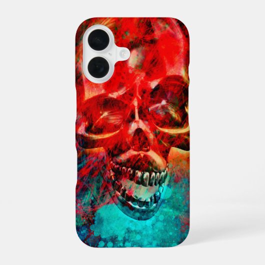 カラフルなドクロ iPhone 16ケース (裏面)