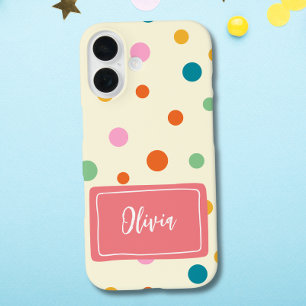 カラフルなドットが可愛い オリジナル スマホケース iPhone 16ケース