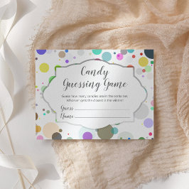 カラフルなドット柄 推測してね！お菓子の数 エンクロージャーカード