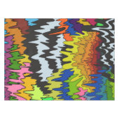 カラフルなドリップ模様のトリピーなストライプパターン テーブルクロス (正面(横))