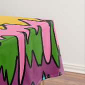 カラフルなドリップ模様のトリピーなストライプパターン テーブルクロス (インサイチュ)