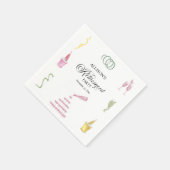 カラフルなドリンクとボトルの退職パーティー スタンダードカクテルナプキン (角)