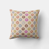 カラフルなドーナツのシームレスパターン - パン / ベーカリー クッション (裏面)