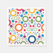 カラフルなドーナツ柄パーティー スタンダードカクテルナプキン (正面)