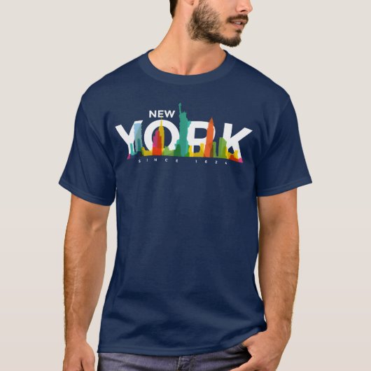 カラフルなニューヨークの女の子 Tシャツ (正面)
