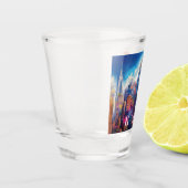 カラフルなニューヨーク市街の抽象アート ショットグラス (左)