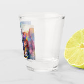 カラフルなニューヨーク市街の抽象アート ショットグラス (右)