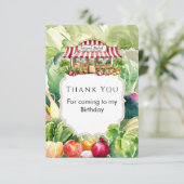カラフルなニンジンの農場市場誕生日 サンキューカード (スタンド正面)