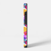 カラフルなネオンのモダンな花柄 iPhoneケース (左側面)