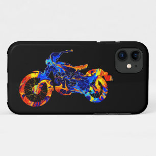 カラフルなネオンカラーのバイクミックスペイント iPhone 11 ケース