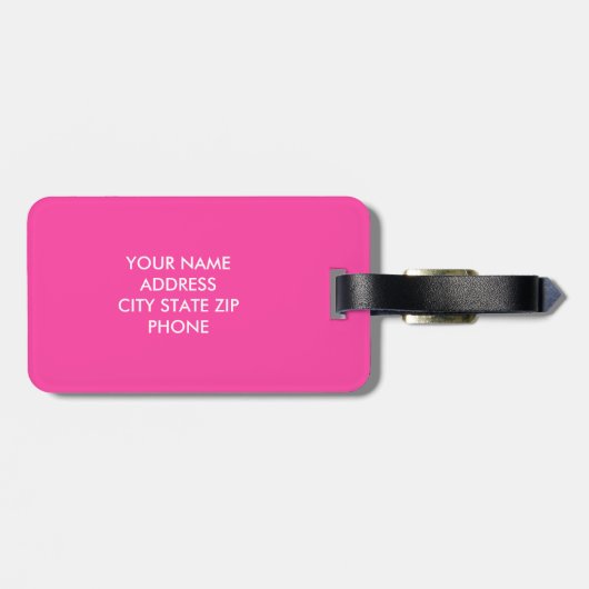 カラフルなネオンピンクのモノグラム旅行荷物のラベル ラゲッジタグ (裏面横)