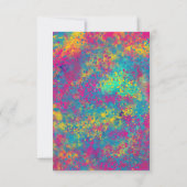 カラフルなネオンペイントスプラッターの招待カード 招待状 (裏面)