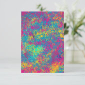 カラフルなネオンペイントスプラッター招待カード 招待状 (スタンド正面)