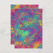 カラフルなネオンペイントスプラッター招待カード 招待状 (正面/裏面)