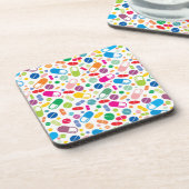 カラフルなネオン薬剤パターン コースター (左側)