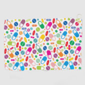 カラフルなネオン薬剤パターン ゴルフタオル (横)