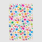 カラフルなネオン薬剤パターン ゴルフタオル (正面)