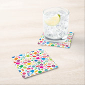カラフルなネオン薬剤パターン スクエアペーパーコースター (インサイチュ)