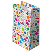 カラフルなネオン薬剤パターン スモールペーパーバッグ (裏面アングル)