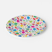 カラフルなネオン薬剤パターン ペーパープレート (アングル)