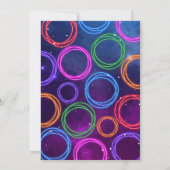 カラフルなネオン グロー誕生日招待状 招待状 (裏面)