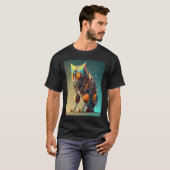 カラフルなネコロボット Tシャツ (正面フル)