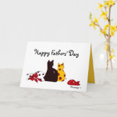 カラフルなネコ科の父の日カード カード (黄色い花)