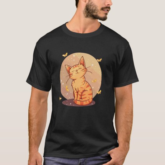 カラフルなネコ I キッズキャット Tシャツ (正面)