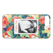 カラフルなハイビスカスパターン|はあなたの写真を加えましたり及び示します Case-Mate iPhoneケース (裏面(横))