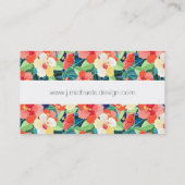 カラフルなハイビスカスパターン|モノグラム 名刺 (裏面)