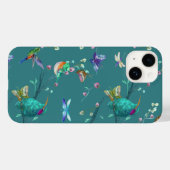 カラフルなハチドリとフローラル水彩画  Case-Mate iPhoneケース (裏面 (横))