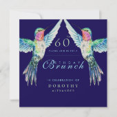 カラフルなハチドリの_ANY_誕生日ブランチ 招待状 (正面)