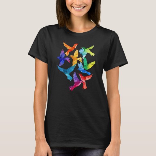 カラフルなハチドリ Tシャツ (正面)
