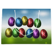 カラフルなハッピーイースターの卵 ラージペーパーバッグ (正面)