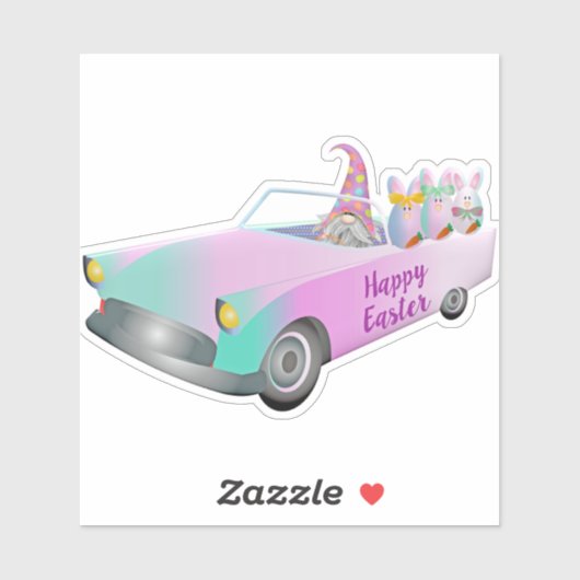 カラフルなハッピーイースターグノーメカーバンニー シール (シート)