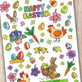 カラフルなハッピーイースター ポストカード