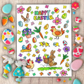 カラフルなハッピーイースター ポストカード