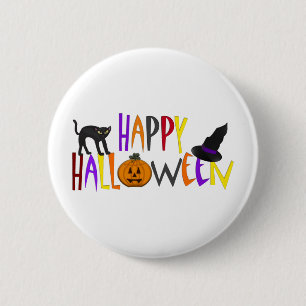カラフルなハッピーハローウィン 缶バッジ