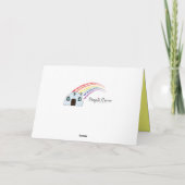 カラフルなハッピーバースデーのポメラニア犬 カード (裏面)