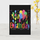 カラフルなハッピーバースデー カード (黄色い花)