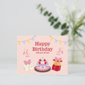 カラフルなハッピーバースデー ポストカード (スタンド正面)