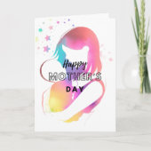 カラフルなハッピーマザーズデーグリーティングカード サンキューカード (正面)