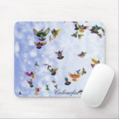 カラフルなハト マウスパッド (マウス)