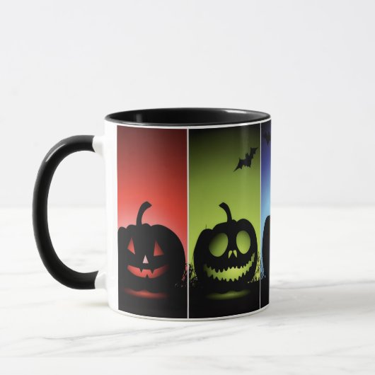 カラフルなハロウィンのカボチャ マグカップ (左)