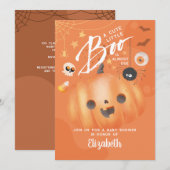 カラフルなハロウィン ベイビーシャワー ブー テーマド 招待状 (正面/裏面)