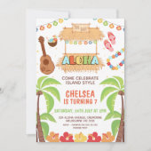 カラフルなハワイアンアロハ誕生日招待状 招待状 (正面)