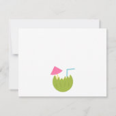 カラフルなハワイアンテーマのフラガール ルアウパーティー 招待状 (裏面)