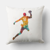 カラフルなハンドボール選手 クッション (裏面)