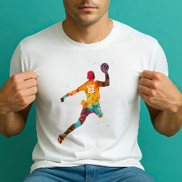 カラフルなハンドボール選手 Tシャツ