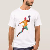カラフルなハンドボール選手 Tシャツ (正面)